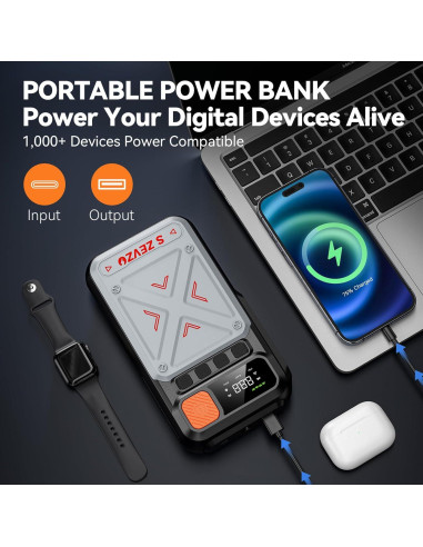 Arrancador de Coche S ZEVZO B29L 3500A con Compresor 150PSI