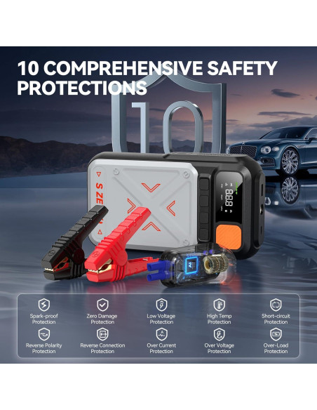 Arrancador de Coche S ZEVZO B29L 3500A con Compresor 150PSI