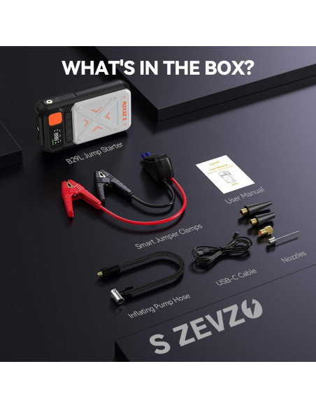 Arrancador de Coche S ZEVZO B29L 3500A con Compresor 150PSI
