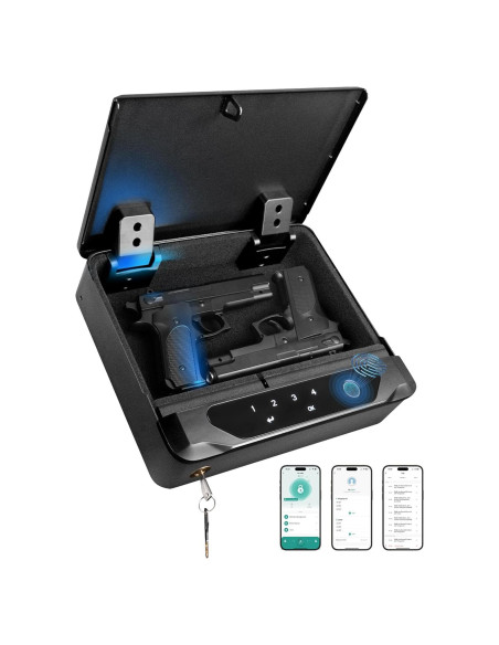 Caja Fuerte Biométrica Adoreal para 2 Pistolas, Acero 16 Cal.