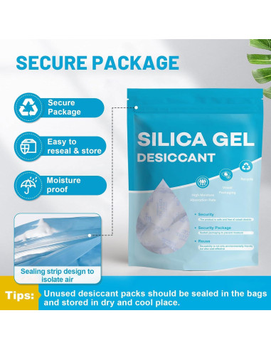 Paquetes de Gel de Sílice VOISEN 15 Pcs 50 Gramos Reutilizables