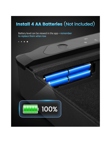 Caja Fuerte Biométrica Adoreal para 2 Pistolas, Acero 16 Cal.