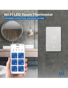 Termostato Inteligente OJ Microline UWG5 - WiFi, Pantalla Táctil, 1800W 2