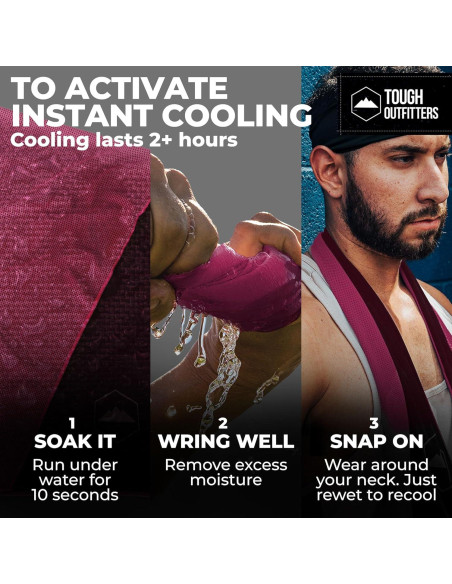 Toalla de Enfriamiento Tough Outdoors - Rosa - 97.79x30.48 cm
