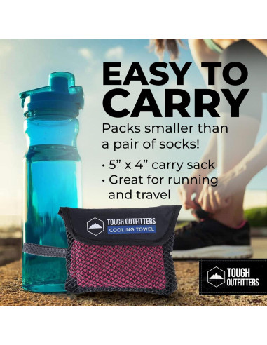 Toalla de Enfriamiento Tough Outdoors - Rosa - 97.79x30.48 cm