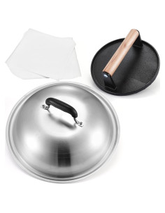 Kit de Accesorios para Plancha Blackstone - Prensa de Hamburguesas y Campana de 31.75 cm