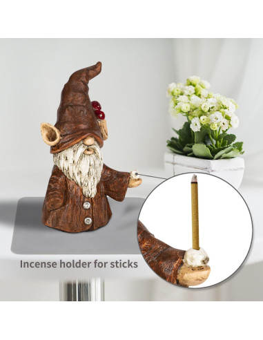 Porta inciensos gnomo Cacukap 10.16x8.89 cm resina