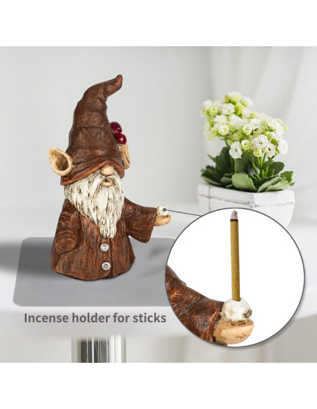 Porta inciensos gnomo Cacukap 10.16x8.89 cm resina