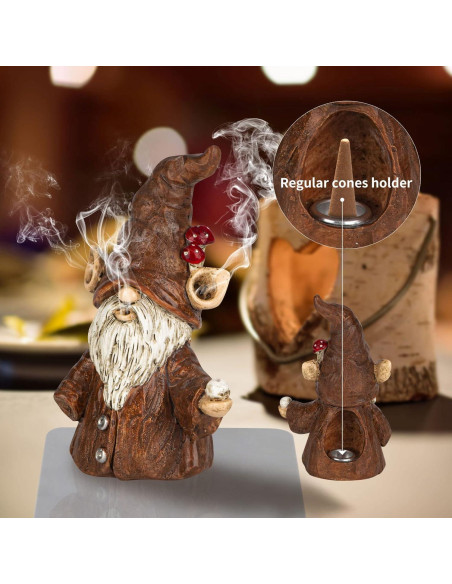 Porta inciensos gnomo Cacukap 10.16x8.89 cm resina