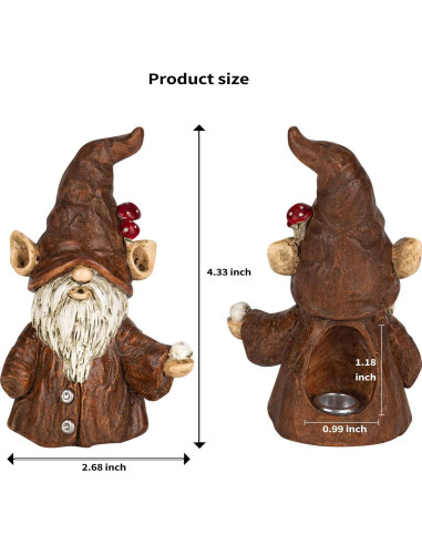 Porta inciensos gnomo Cacukap 10.16x8.89 cm resina