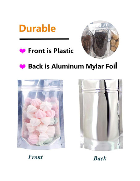 Bolsas de Aluminio Reutilizables 4x6" 100 PCS Facil