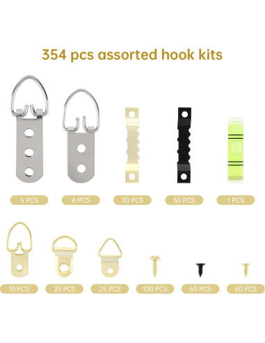 Kit de Colgadores de Imágenes 354pcs HOJLKLD - Alta Resistencia