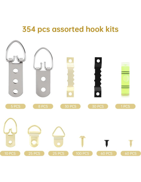 Kit de Colgadores de Imágenes 354pcs HOJLKLD - Alta Resistencia