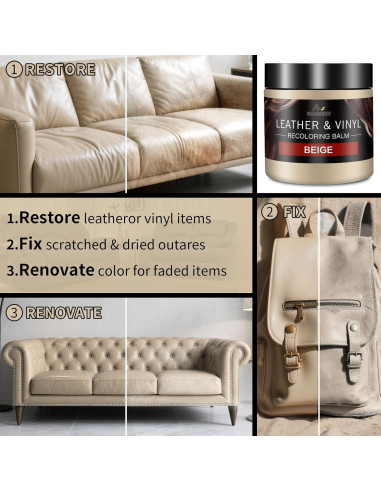 Bálsamo de Recoloración de Cuero Beige SHABEIBEI 305g