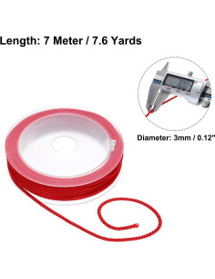 Cuerda Trenzada de Nylon Rebower 3mm x 7m Color Rojo 2