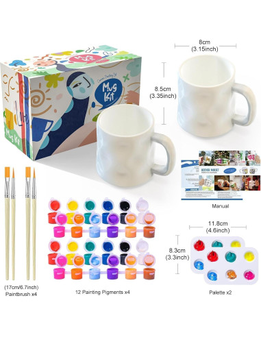 Kit de Pintura de Tazas Roaxkois - Cerámica, 0.91 kg