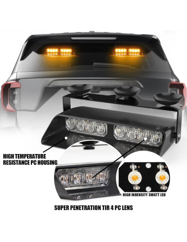 Luces de Emergencia Estroboscópicas WINECO WX52026D-2 Ámbar 24W