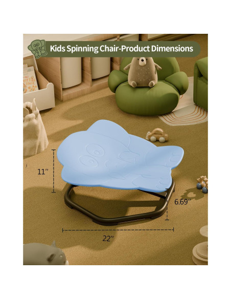 Silla Giratoria Sensory Daisybreath para Niños - Cielo Azul
