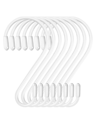 30 Ganchos en S de Acero Inoxidable Waitkey - 8 cm, Antideslizantes
