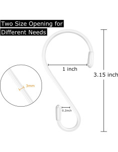 30 Ganchos en S de Acero Inoxidable Waitkey - 8 cm, Antideslizantes 2