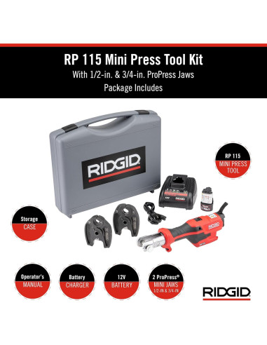 Mini Herramienta de Prensa RIDGID RP 115 con Batería 12V