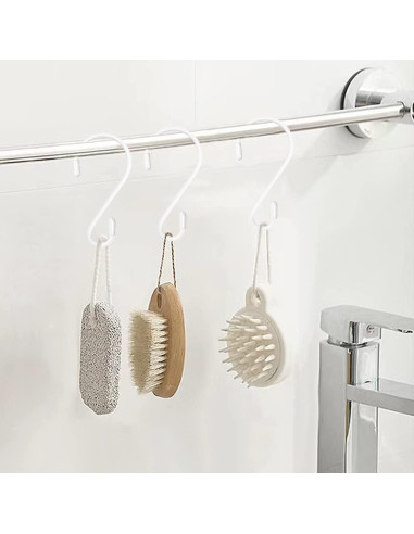 30 Ganchos en S de Acero Inoxidable Waitkey - 8 cm, Antideslizantes