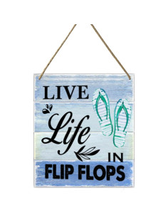 Cartel de Madera Vintage Bienvenida Vive la Vida 30x15 cm 2