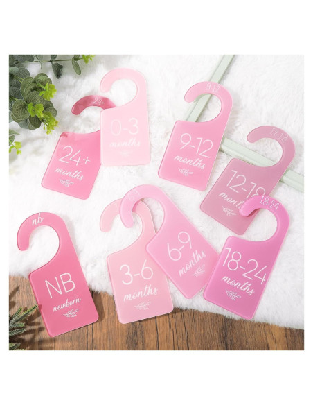 Divisores de Armario para Bebés Whaline Rosa 8 Piezas 17x7.6cm