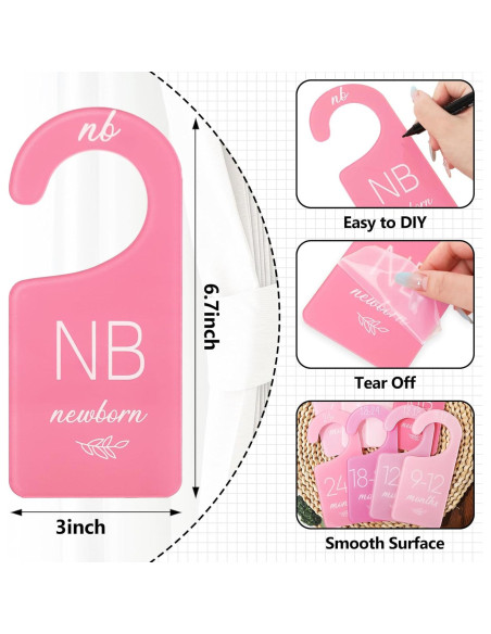 Divisores de Armario para Bebés Whaline Rosa 8 Piezas 17x7.6cm