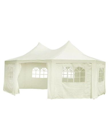 Carpa de Fiesta Octagonal YELWHI 6.0m x 4.4m x 4.6m Crema