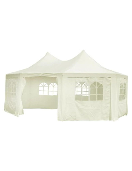 Carpa de Fiesta Octagonal YELWHI 6.0m x 4.4m x 4.6m Crema