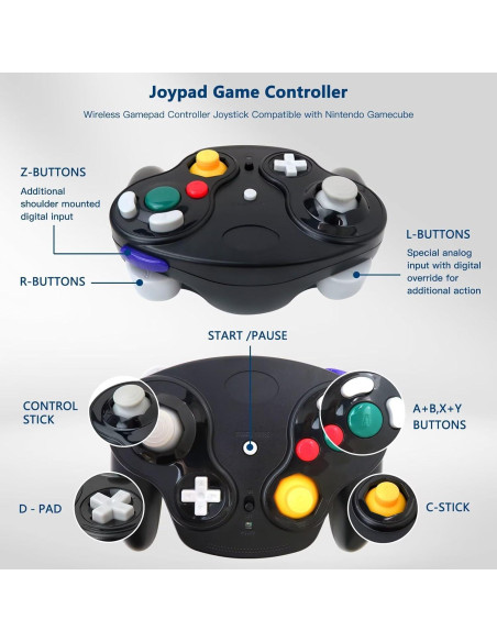 Controlador Inalámbrico NGHTMRE para Nintendo GameCube Negro