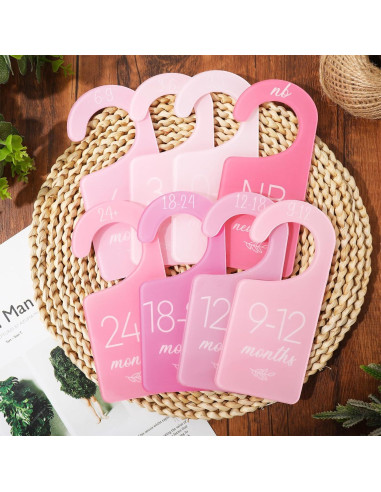 Divisores de Armario para Bebés Whaline Rosa 8 Piezas 17x7.6cm