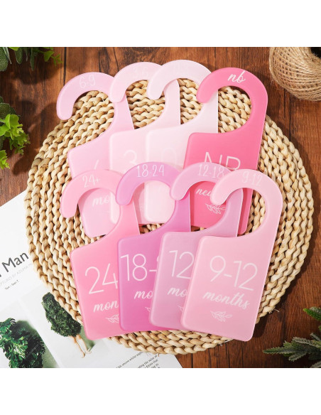 Divisores de Armario para Bebés Whaline Rosa 8 Piezas 17x7.6cm