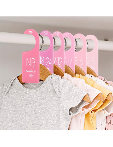 Divisores de Armario para Bebés Whaline Rosa 8 Piezas 17x7.6cm