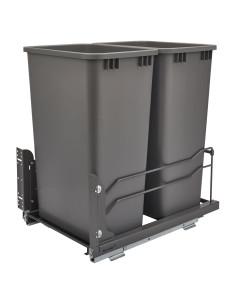 Contenedor de Basura Doble Extraíble Rev-A-Shelf 50 Qt Gris