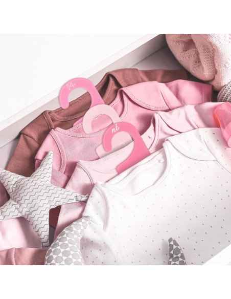 Divisores de Armario para Bebés Whaline Rosa 8 Piezas 17x7.6cm