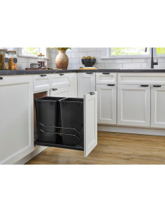 Contenedor de Basura Doble Extraíble Rev-A-Shelf 50 Qt Gris 2