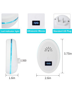 Repelente de Plagas Indoor BEIJIXI - Paquete de 4 Ultrasonido 2