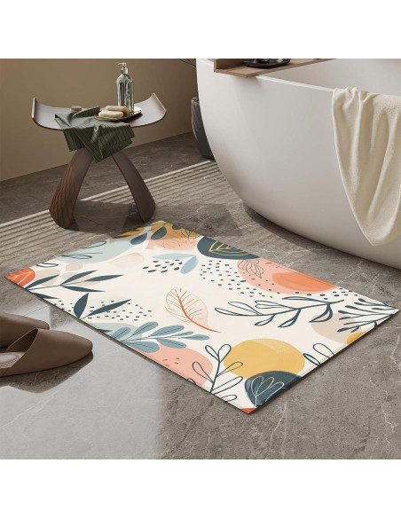 Alfombra de Baño Duibel Hojas Tropicales 76x43 cm Antideslizante
