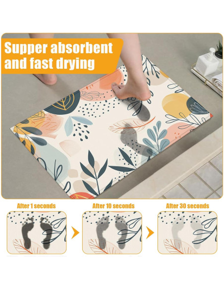 Alfombra de Baño Duibel Hojas Tropicales 76x43 cm Antideslizante