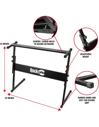Kit de Piano Teclado RockJam 61 Teclas con Soporte y Auriculares