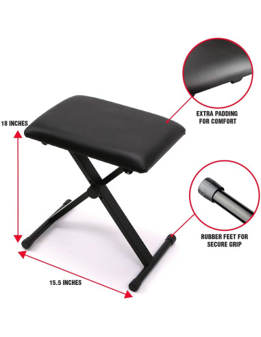 Kit de Piano Teclado RockJam 61 Teclas con Soporte y Auriculares