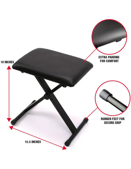 Kit de Piano Teclado RockJam 61 Teclas con Soporte y Auriculares