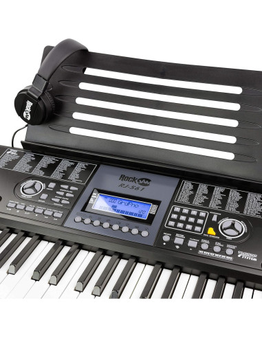 Kit de Piano Teclado RockJam 61 Teclas con Soporte y Auriculares