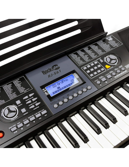 Kit de Piano Teclado RockJam 61 Teclas con Soporte y Auriculares