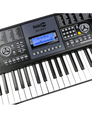Kit de Piano Teclado RockJam 61 Teclas con Soporte y Auriculares