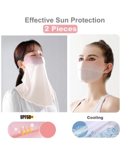 Mascarillas UV YUANST 2Pcs Gaiter Cuello y Facial Rosa 2
