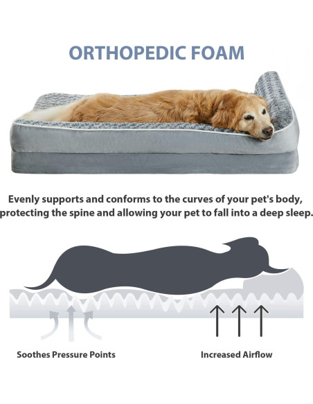 Cama ortopédica para perros grandes BFPETHOME - Sofá impermeable