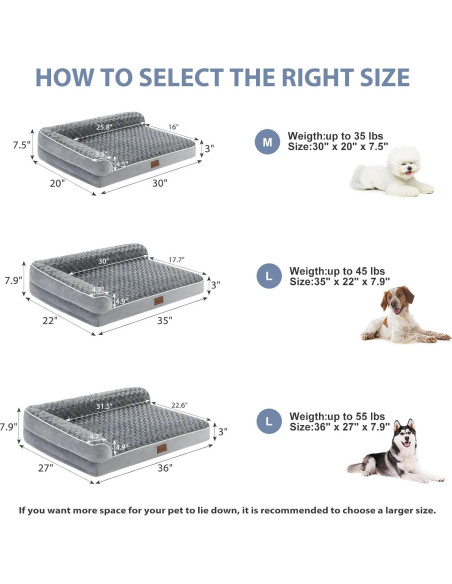 Cama ortopédica para perros grandes BFPETHOME - Sofá impermeable